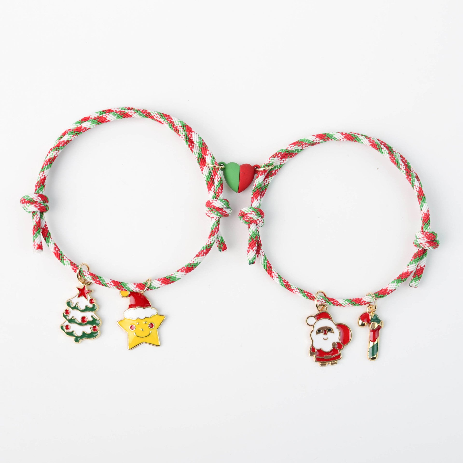 Wholesale  Christmas Love Magnet Woven Couple Alloy Bracelet