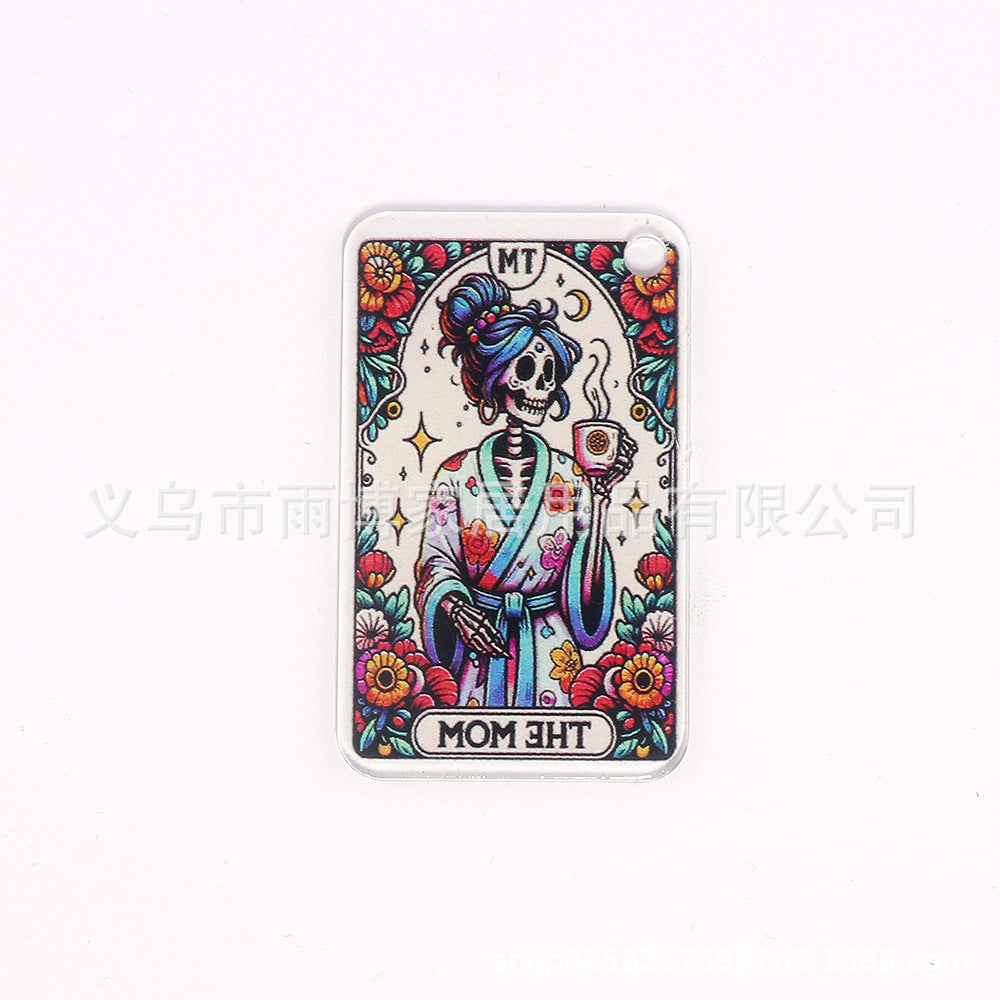 Wholesale 10pcs Cartoon Skull Character Butterfly Rectangular DIY Accessories FlatBack