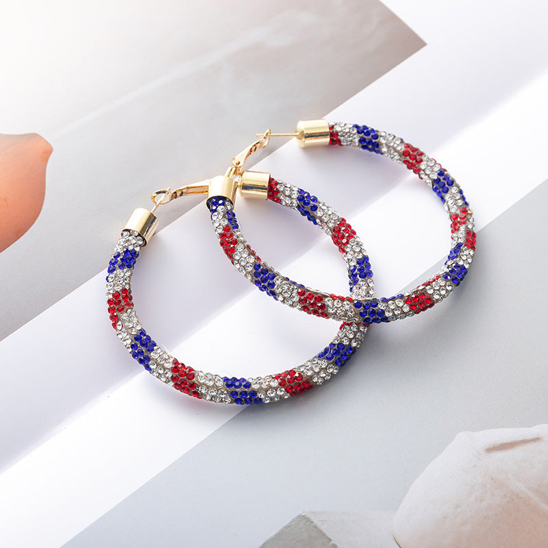 Wholesale Christmas and Independence Day Gradient Color Earrings