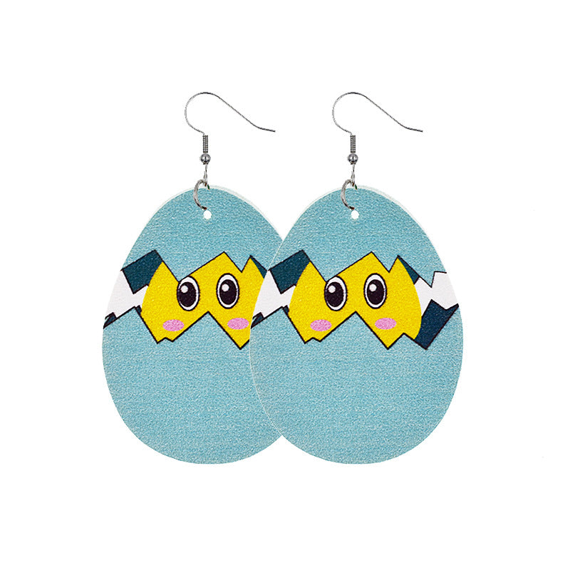 Wholesale Easter Bunny Egg Leather Earrings
