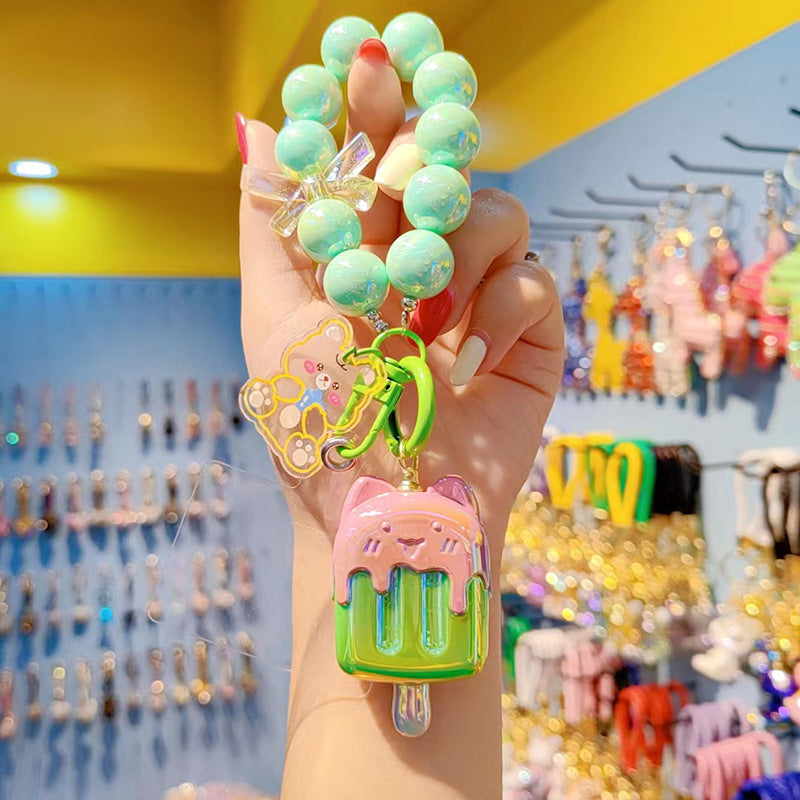 Wholesale Electroplated cartoon jelly ice cream keychain
