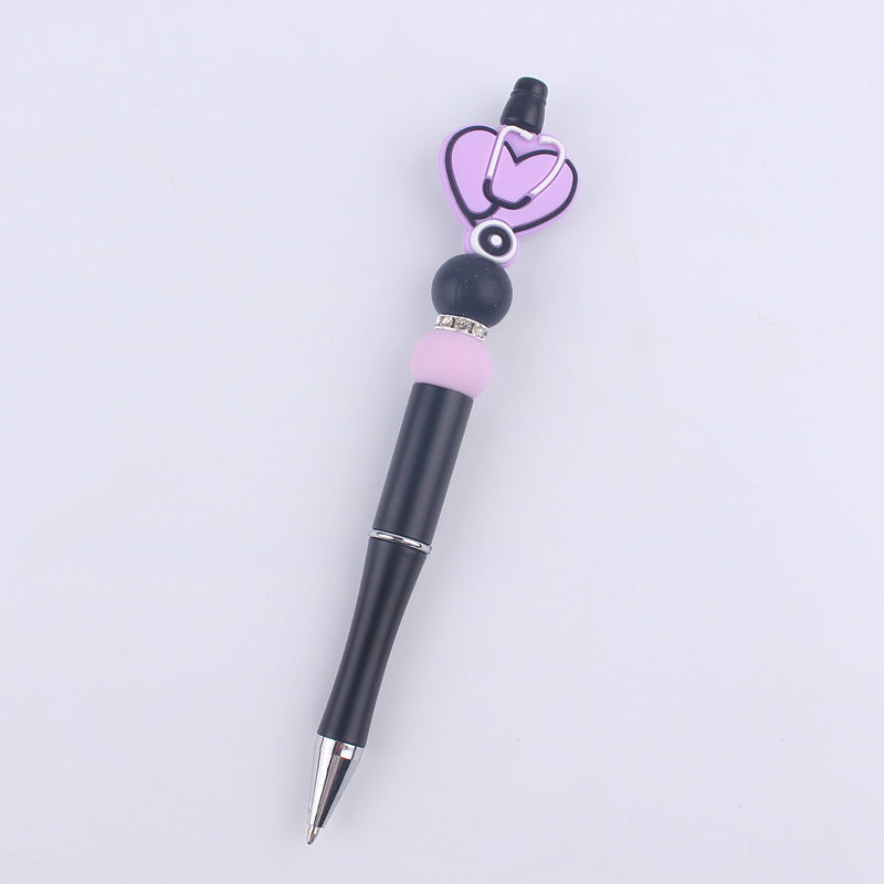 Wholesale Handmade Bead Pen Stethoscope Love Silicone Ballpoint Pen