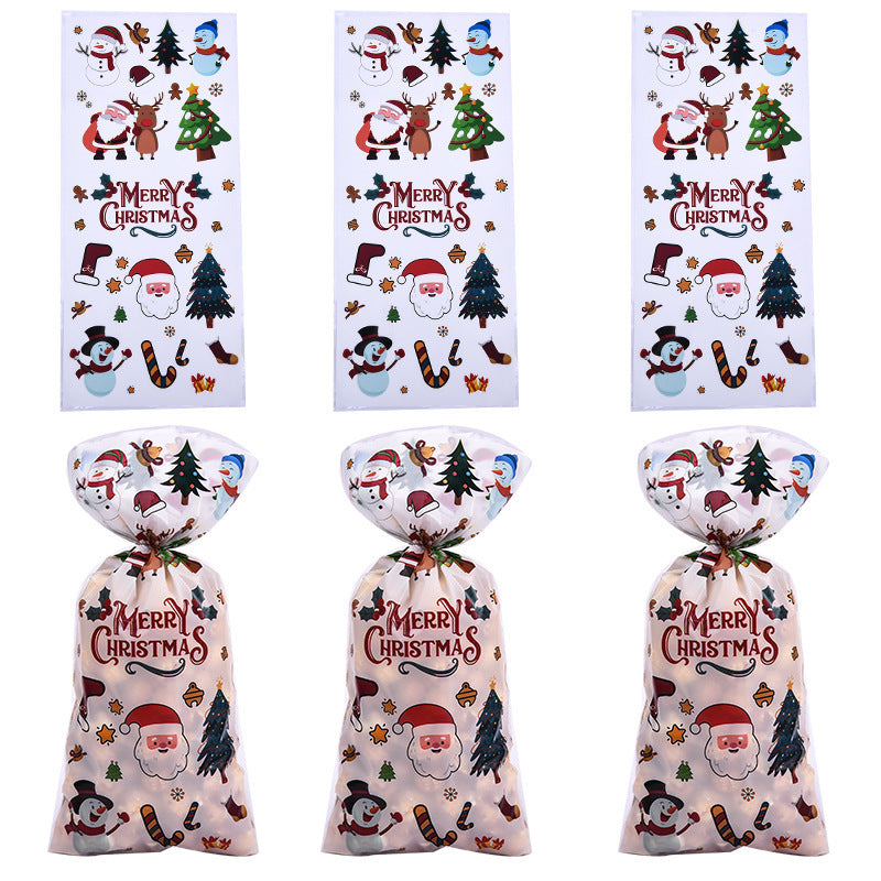 Wholesale Christmas OPP Transparent Ice and Snow Festival Candy Glass Paper (50 pieces per bag)