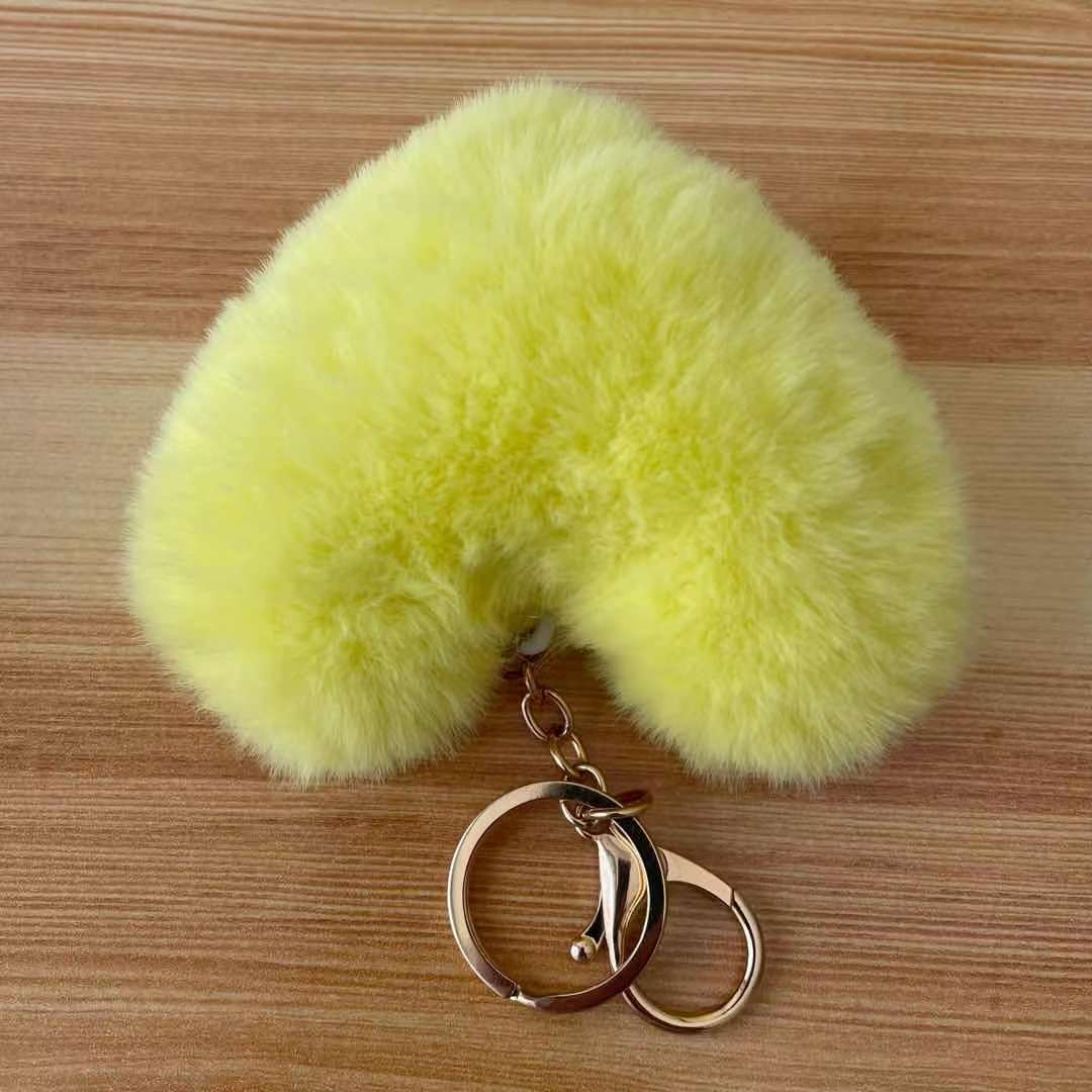 Wholesale Simple Pendant Stitching Colorful Plush Heart Keychains