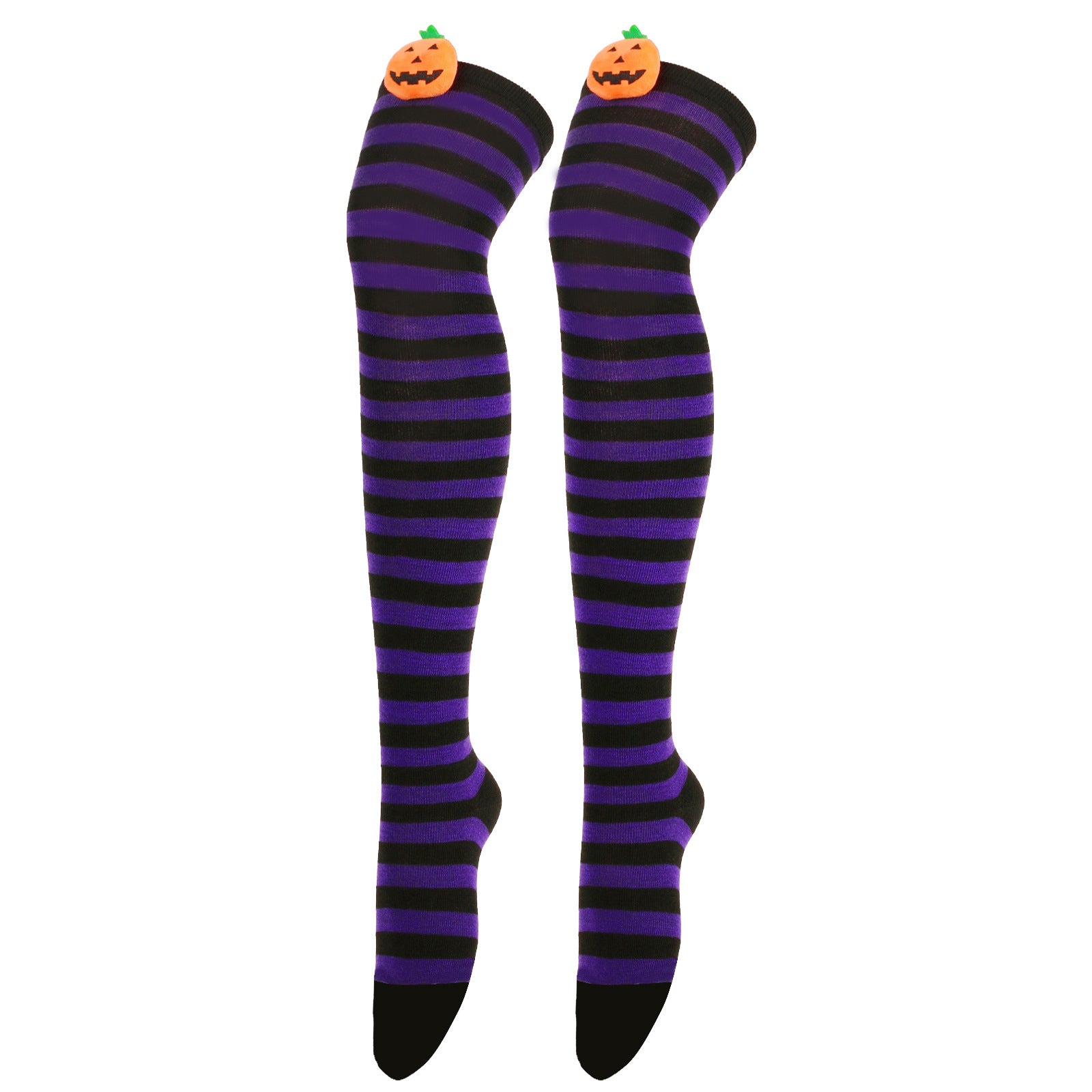 Wholesale Halloween Cartoon Devil Knee-high Striped Socks