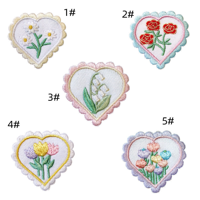 Wholesale DIY Embroidery Cloth Love Patch Fashion Flower Hat Clothes Patch FS