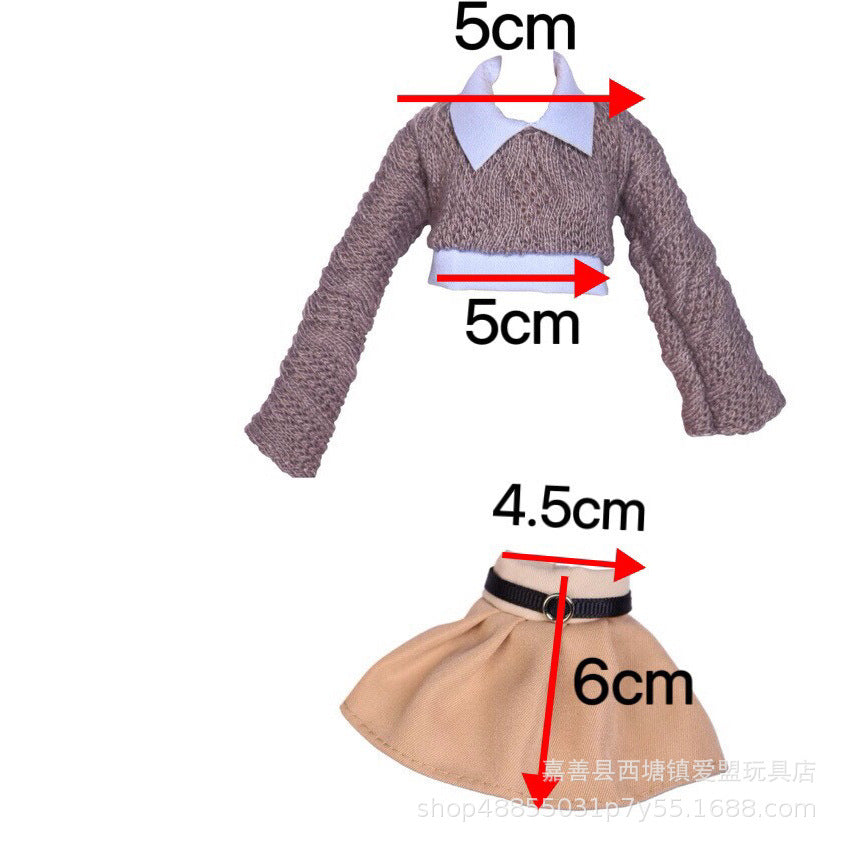 Wholesale 5pcs Doll Clothes 30cm suit Sweater Pleated Skirt Doll Accessories