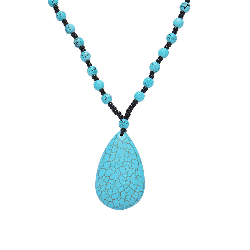 Wholesale Vintage Turquoise Water Drop Pendant Necklaces