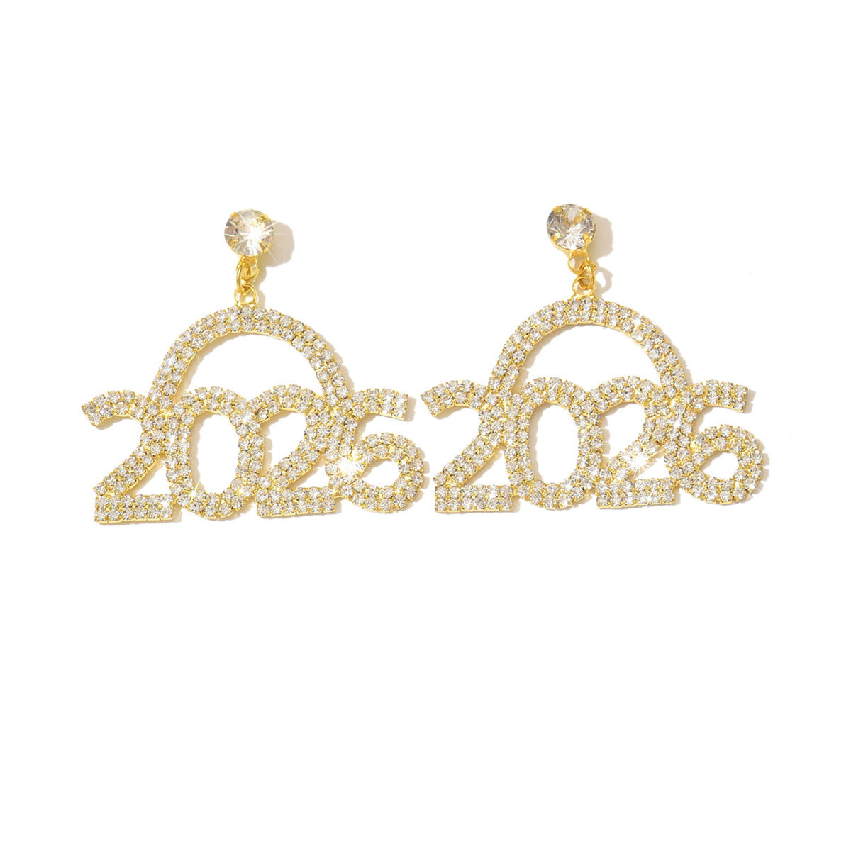 Wholesale 2026 Rhinestone Digital Blingbling Earrings