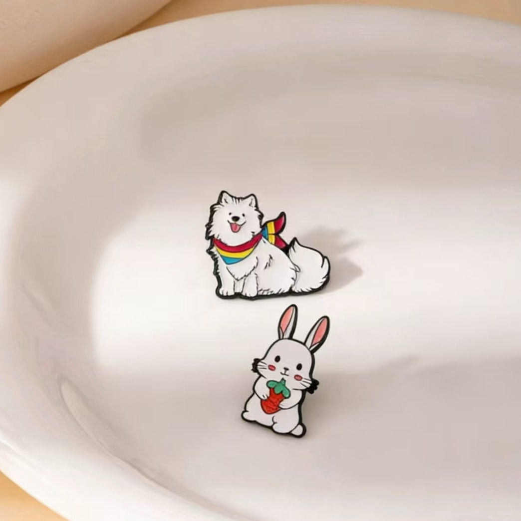 Wholesale Creative Retro Alloy Enamel Puppy Character Brooch