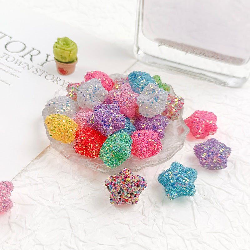 Wholesale 21MM five-pointed star sequin beads straight hole acrylic beads