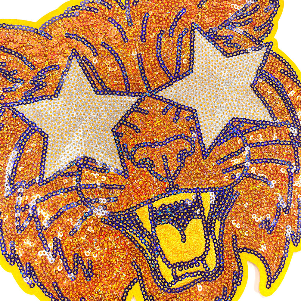 Wholesale Rock Star Sequin Beast Head Embroidered Patch DIY Fashion Accessory For ets Jeans Bags Boutique Gift