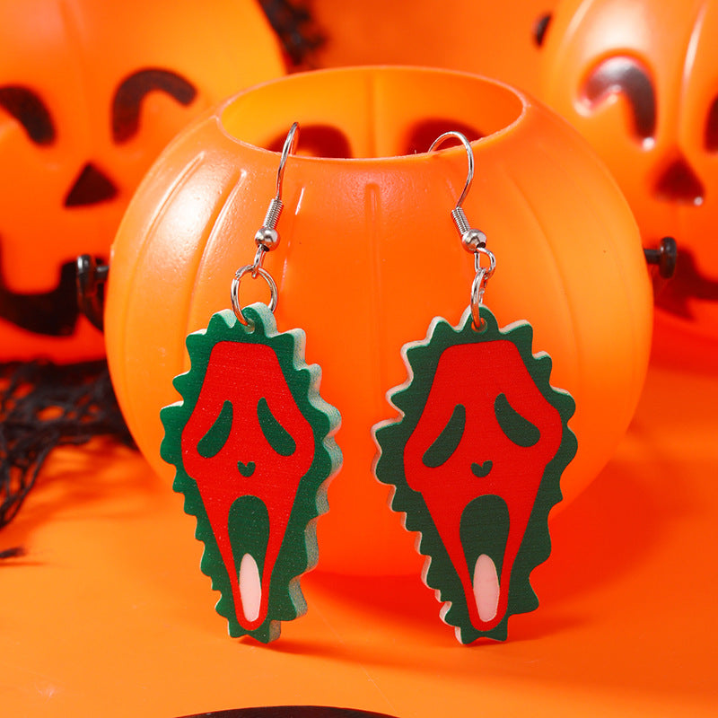Wholesale 2023 Halloween Irregular Creative Multicolor Horror Acrylic Earrings