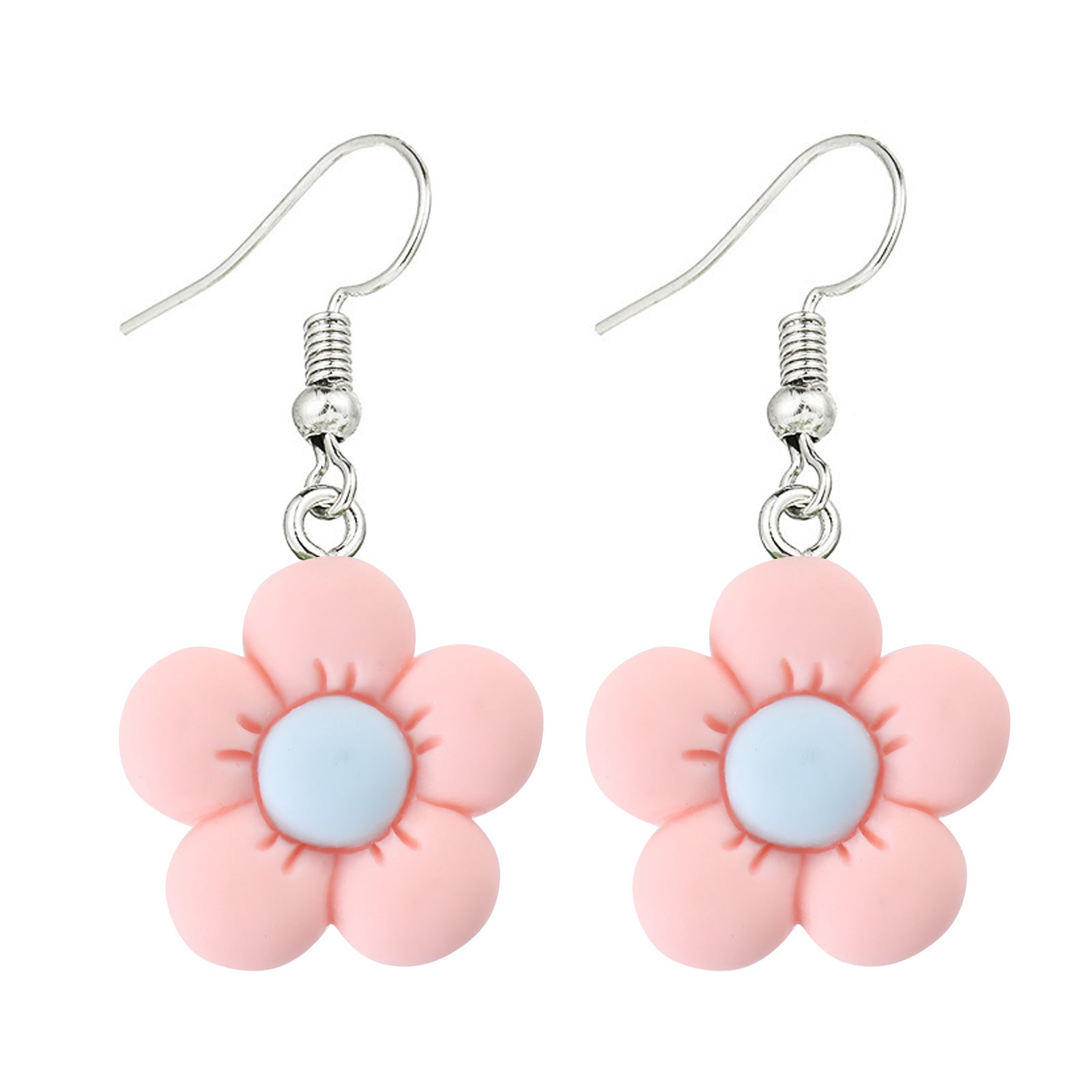 Wholesale Hot Sale Sweet Cute Little Fresh Candy Small Flower Green Flower Earrings