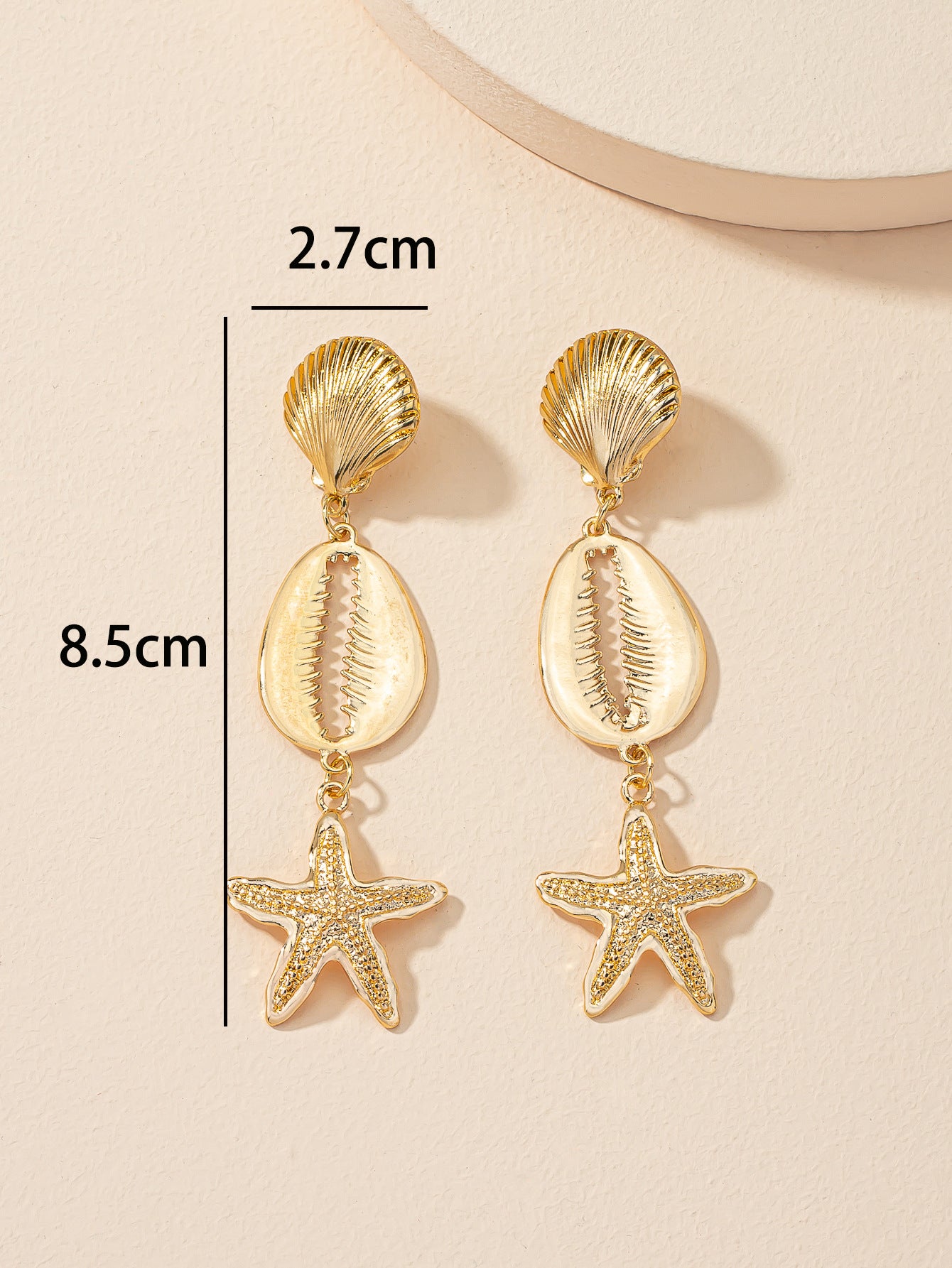 Wholesale Trendy and Versatile Shell Starfish Personality Exaggerated Earrings