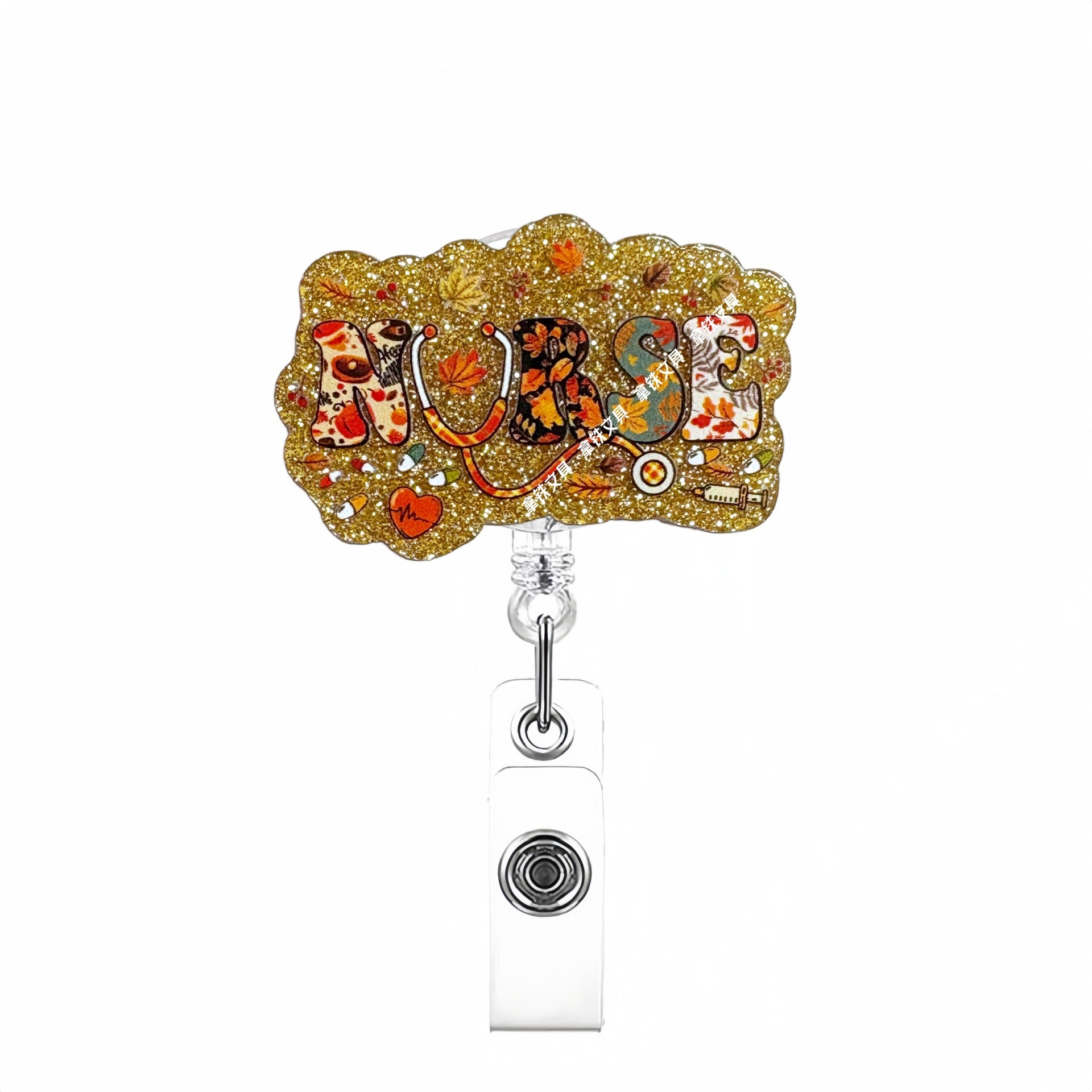 Wholesale Golden Autumn Christmas Nurses Medical Students Retractable Buckle  Badge Reels