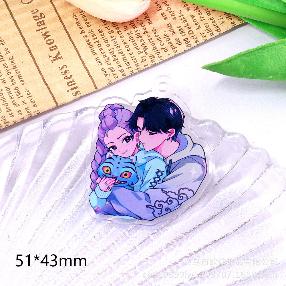 Wholesale 10pcs/ pack Cartoon Girl Cute Pendant Acrylic DIY Accessories