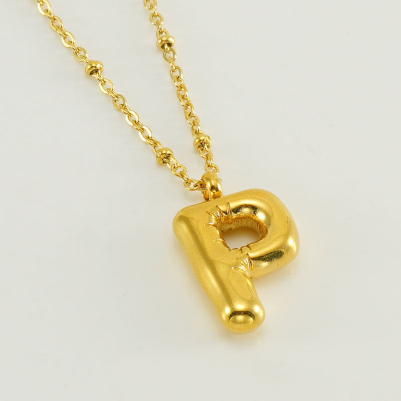 Wholesale Bubble Letter 18K Stainless Steel Necklace