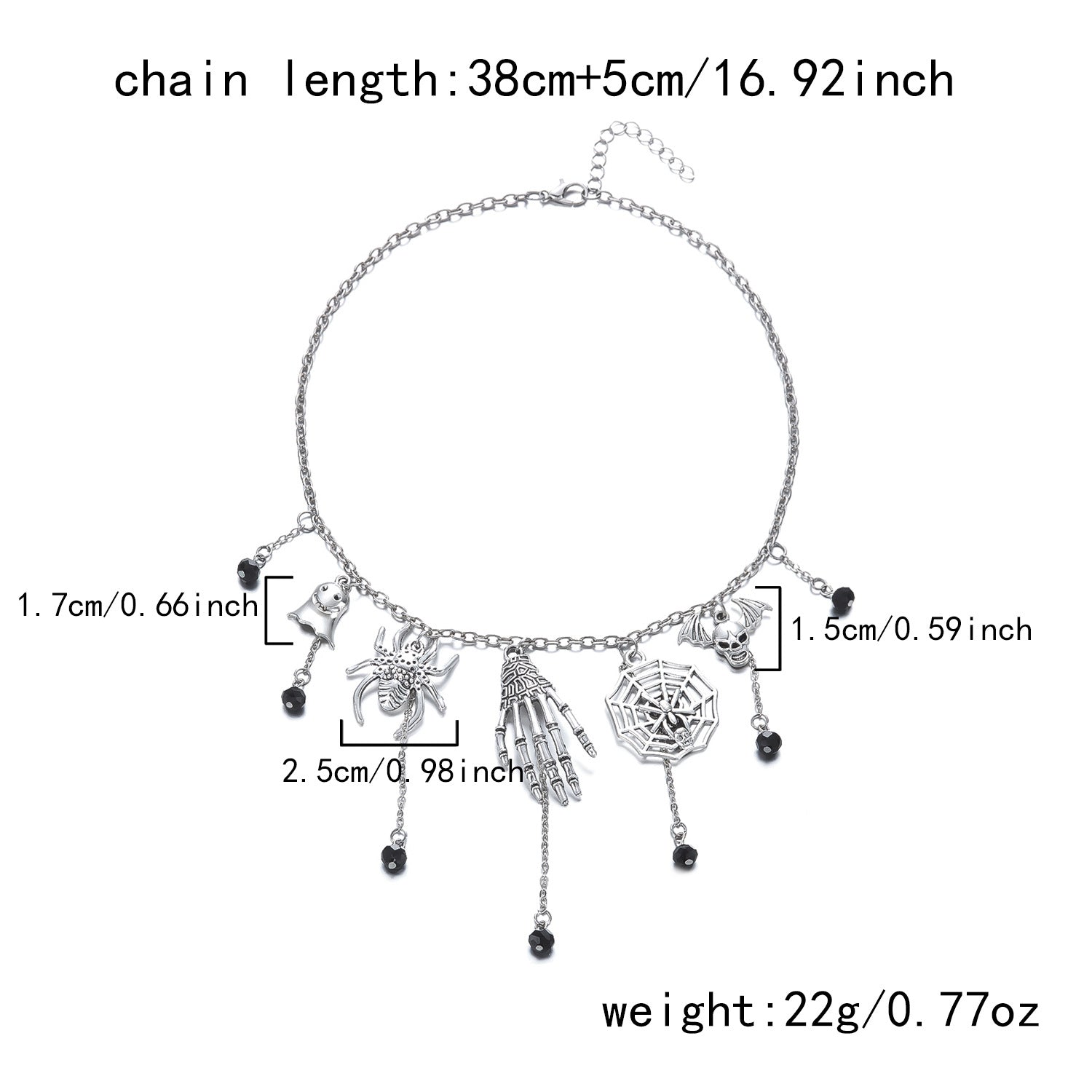 Wholesale  Halloween Gothic Skull  Necklace