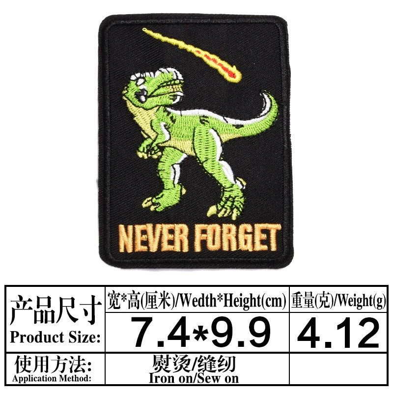 Wholesale Stylish Dinosaur Embroidered Patches Cartoon Animal Cloth Sew On Badges For Clothing Boutique Resale