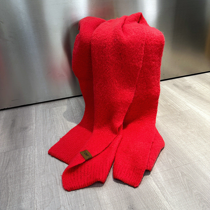 Wholesale Autumn and Winter Warm Solid Color High-end Knitted Scarf