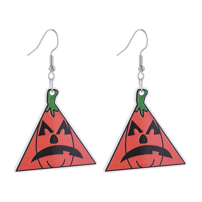 Wholesale Acrylic Pumpkin Head Luminous Earrings