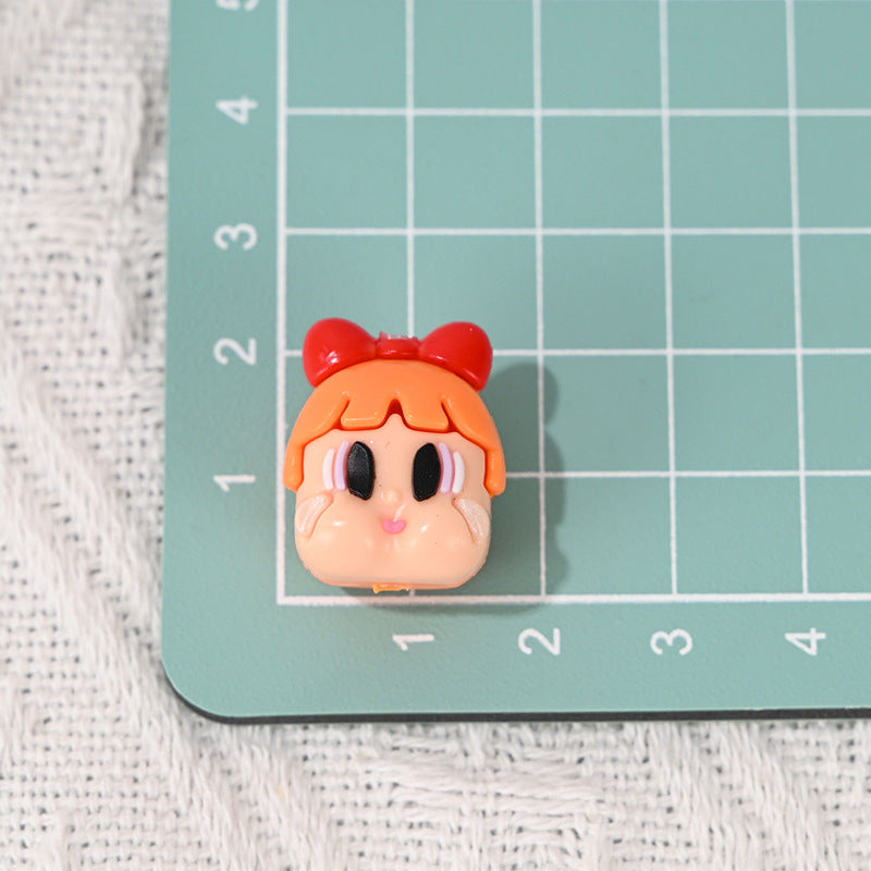 Wholesale 5pcs/pack cartoon rubber  girl straight hole beads OLY Exclusive