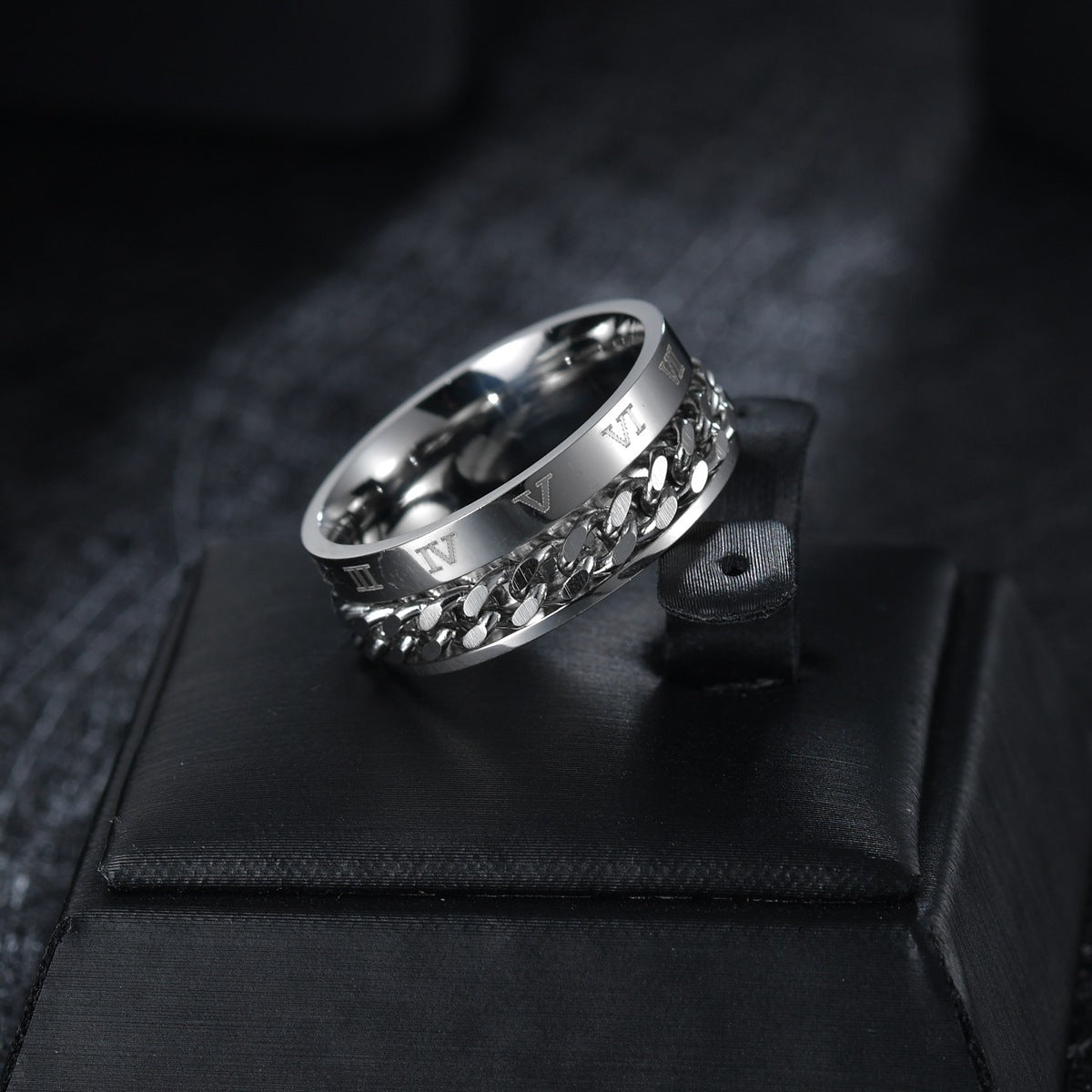 Wholesale Rotating Chain Men's Titanium Steel Ring