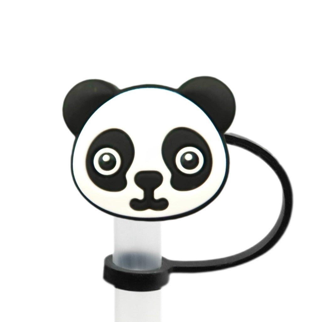 Wholesale 10pcs Cute Panda Straw Tube Cap