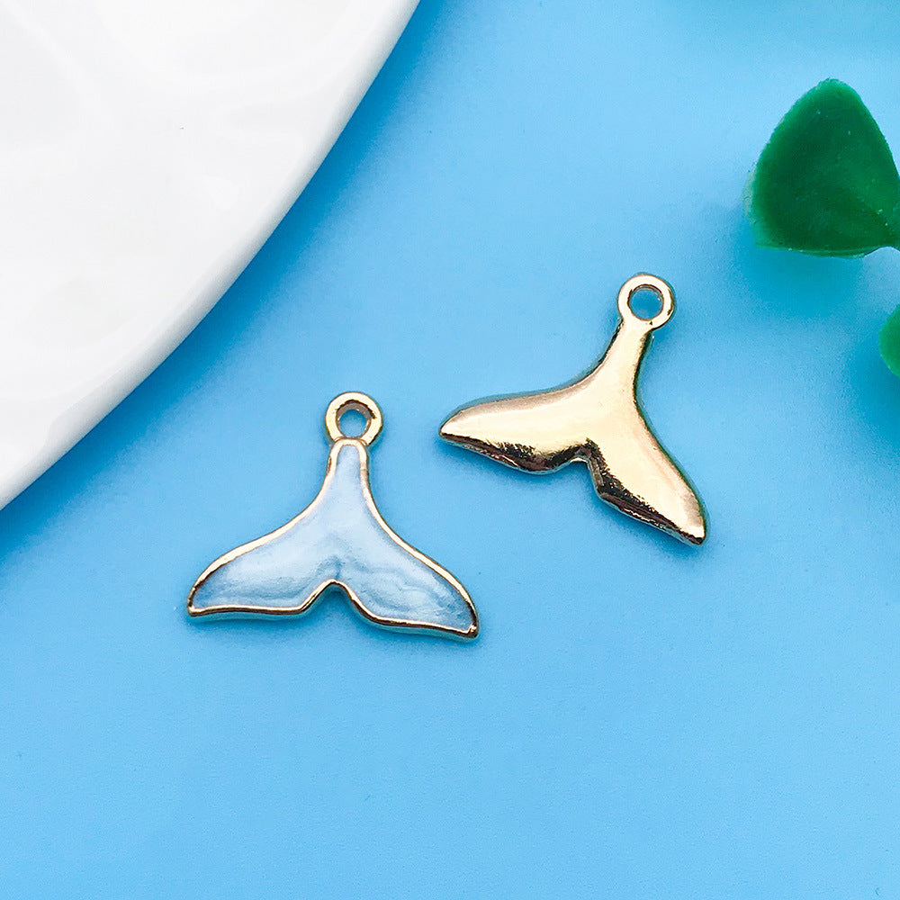 Wholesale Lake Blue Drip Oil Alloy Cartoon Animal Flower DIY Necklace Bracelet Pendant