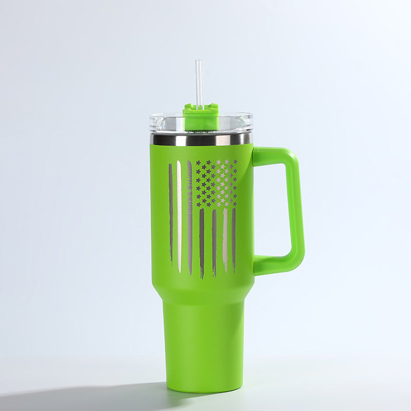 Wholesale 1200ml Car Straw Cup 304 Stainless Steel Handle Cup Car Cup Tumbler Cup