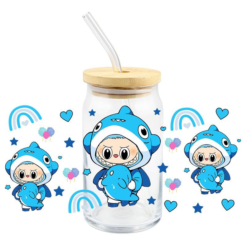 Wholesale 5pcs Colorful cute cartoon 16oz Cup UV DTF Wraps