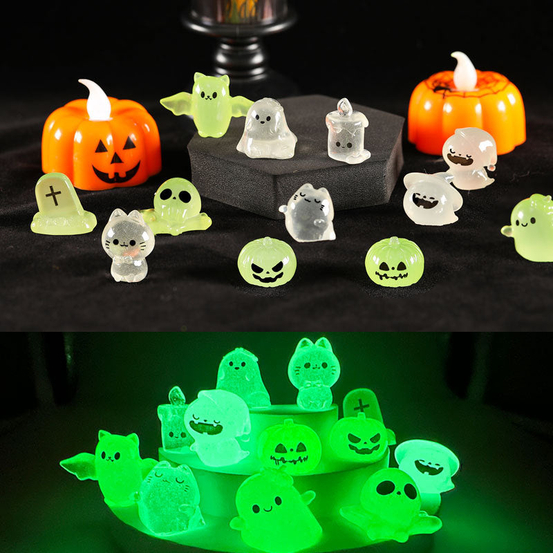 Wholesale Cute Resin  Ghost Cat Figurine – Glow-in-the-Dark DIY Pendant for Home Decor,  Party Gift,  Craft Supply