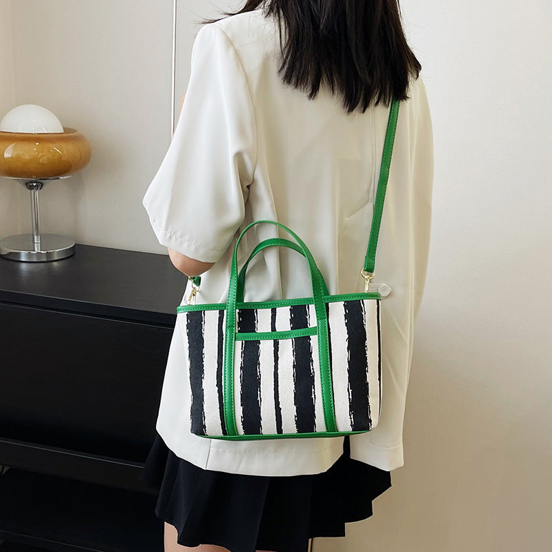 Wholesale PU 2023 Summer New Large Capacity Striped Shoulder Bag