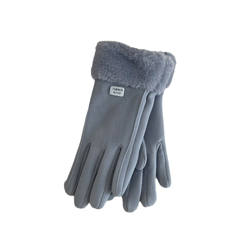 Wholesale Warm and Thickened Five Finger Touch Screen Polyester Gloves
