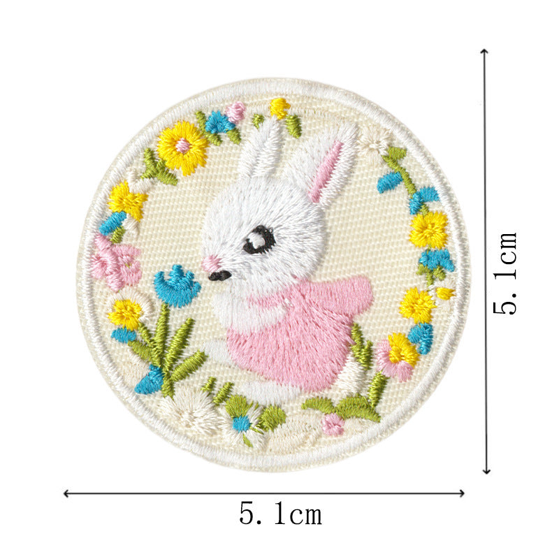 Wholesale Embroidered Cartoon Rabbit No Sew Patches 10Pcs For Clothing Repair Kids Down et Decorative Gift