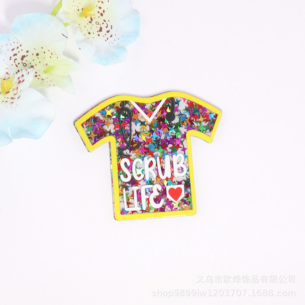 Wholesale 10PCS Loose Powder Cartoon Nurse Clothes Jewelry Acrylic Accessories