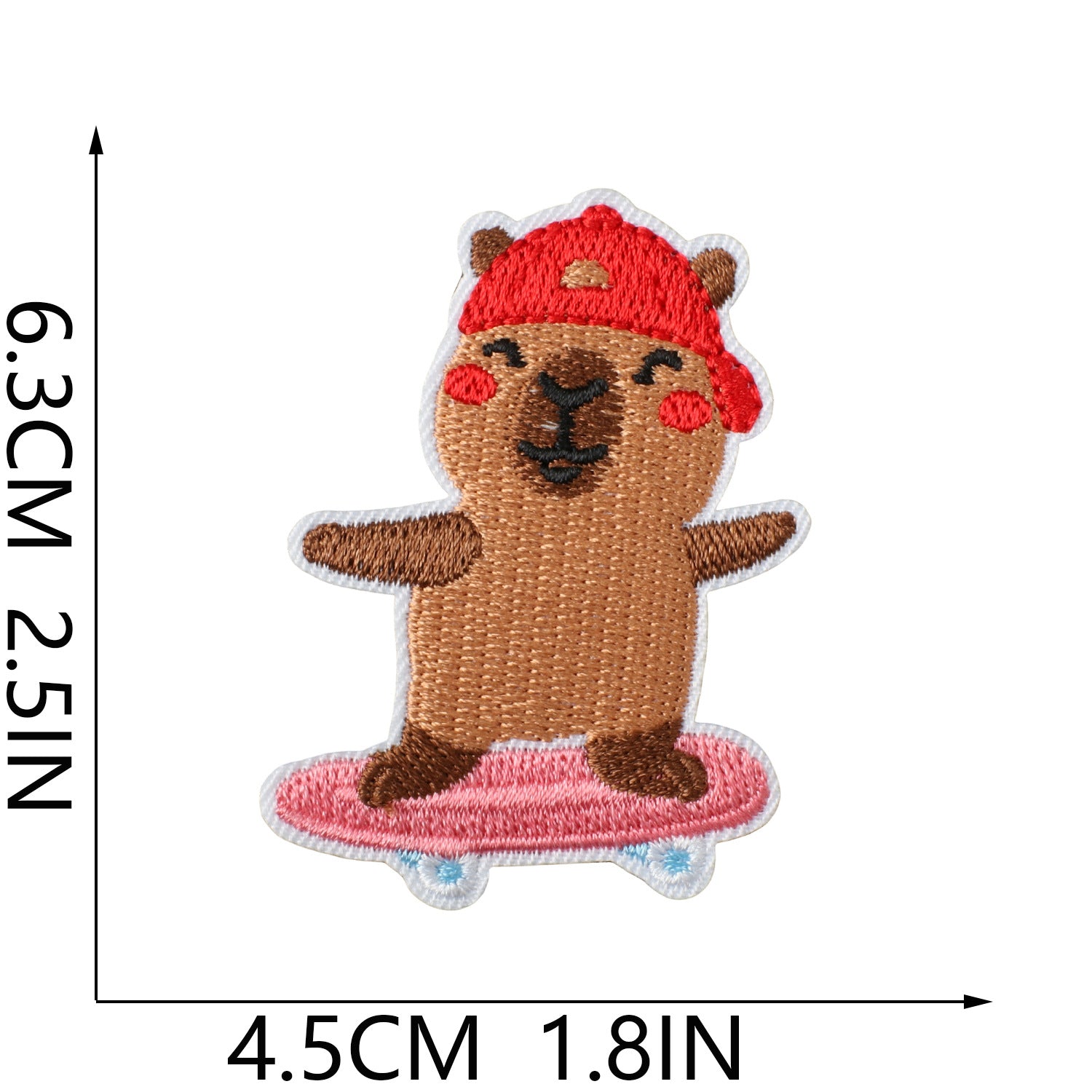 Wholesale Cute Capybara Cartoon Sun Embroidery Patch Iron On Decorative Accent For Clothing Bags DIY Gift Resale
