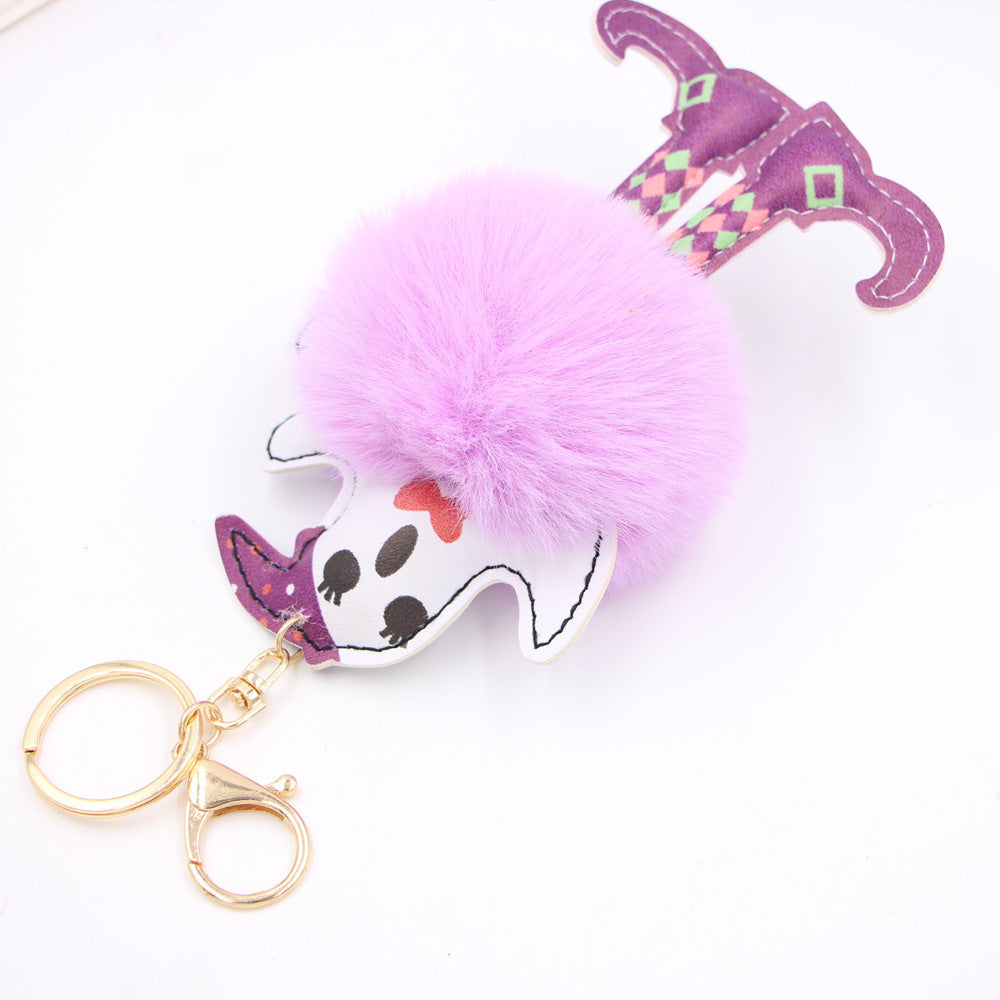 Wholesale Creative Halloween Ghost Clown Plush Ball Keychain