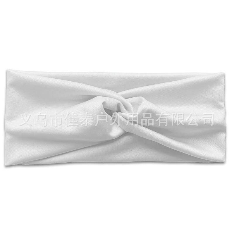 Wholesale Women's Solid Color Cross Hair Band Elastic Wide-brimmed Hair Band Exercise Running Sweat-absorbent Headband