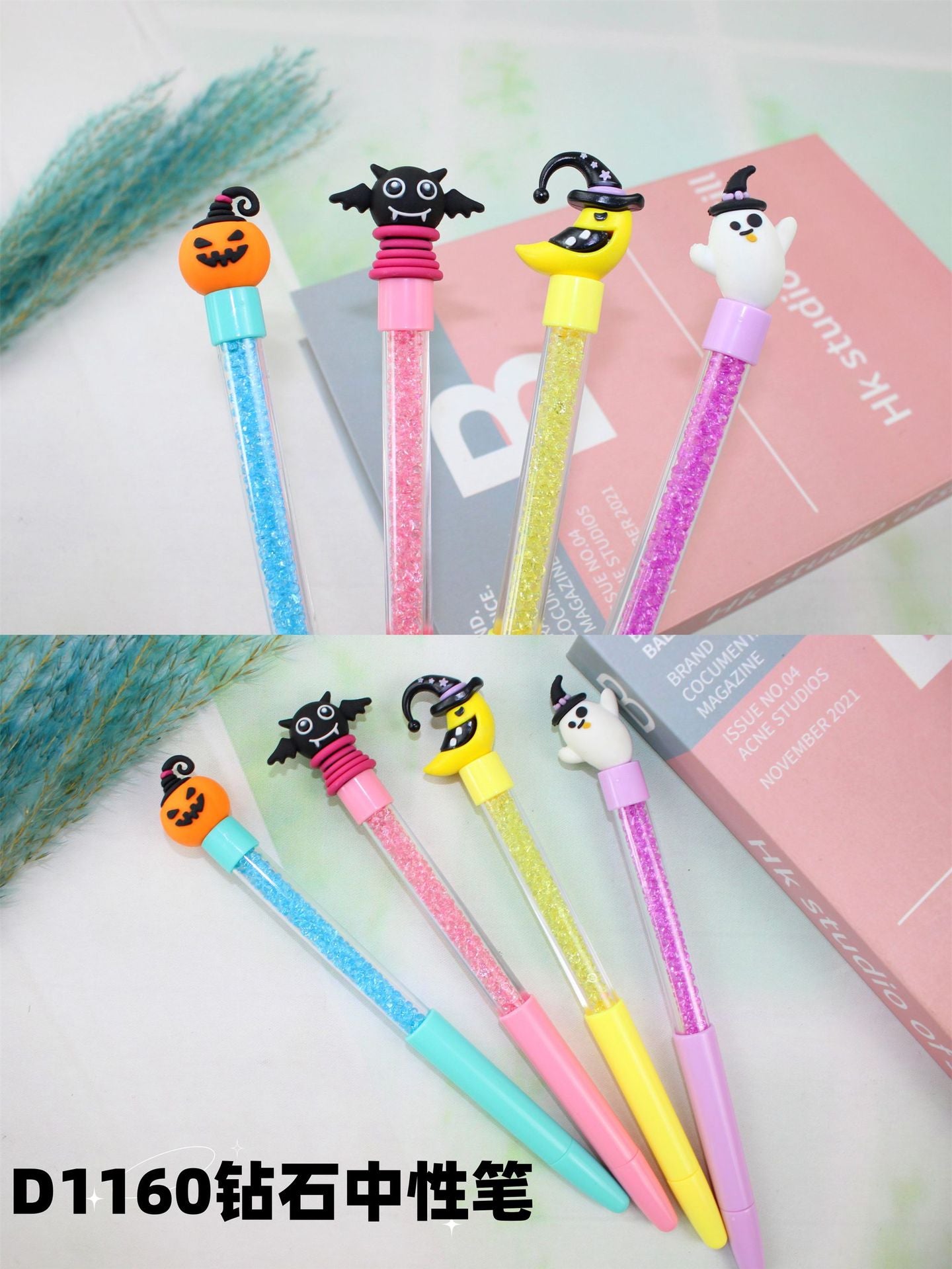 Wholesale 12PCS Halloween Demon Series Small Diamond Plastic Gel Pen