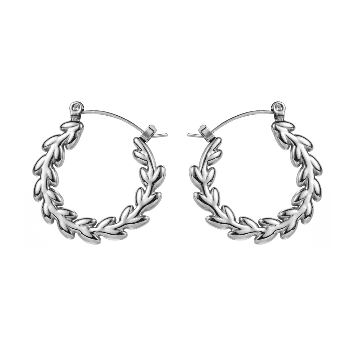 Wholesale French Stainless Steel Vintage Wheat Ear Simple Earrings