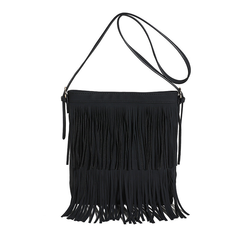 Wholesale 2023 Autumn PU Shoulder Crossbody Bag Tassel Bucket Bag
