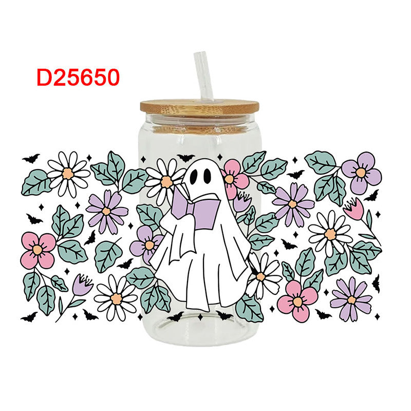 Wholesale UV Transfer Paste Glass Crystal Label 16oz Cup UV DTF Wraps