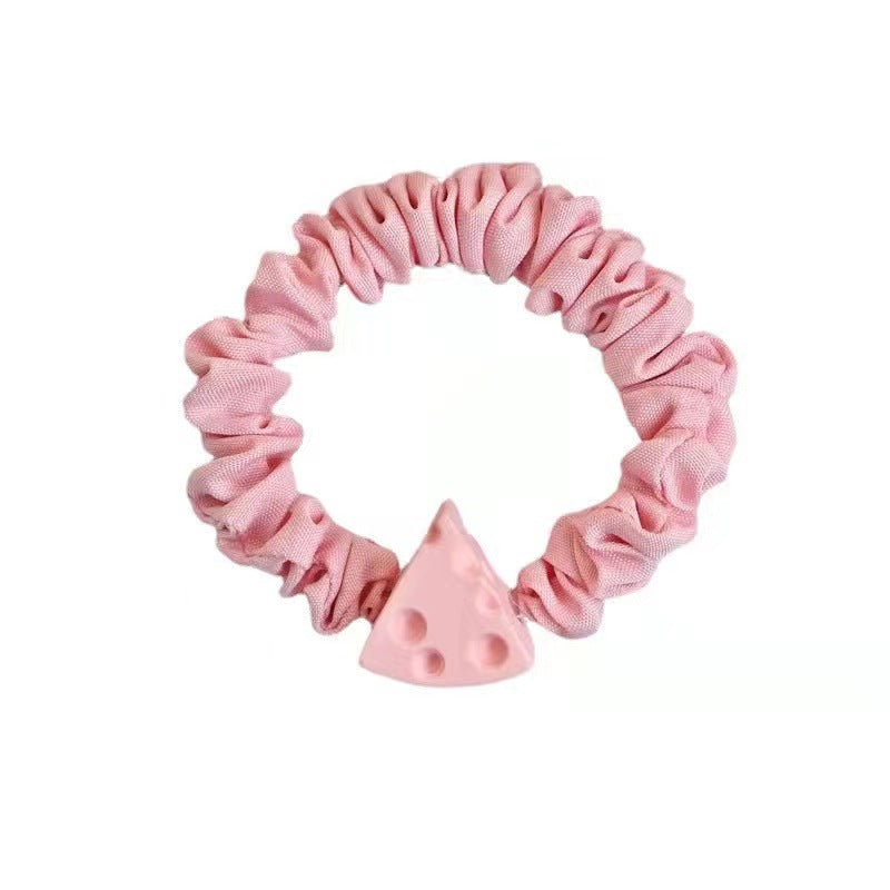 Wholesale Cheese Cheese Bow Fabric Intestine Hair Tie