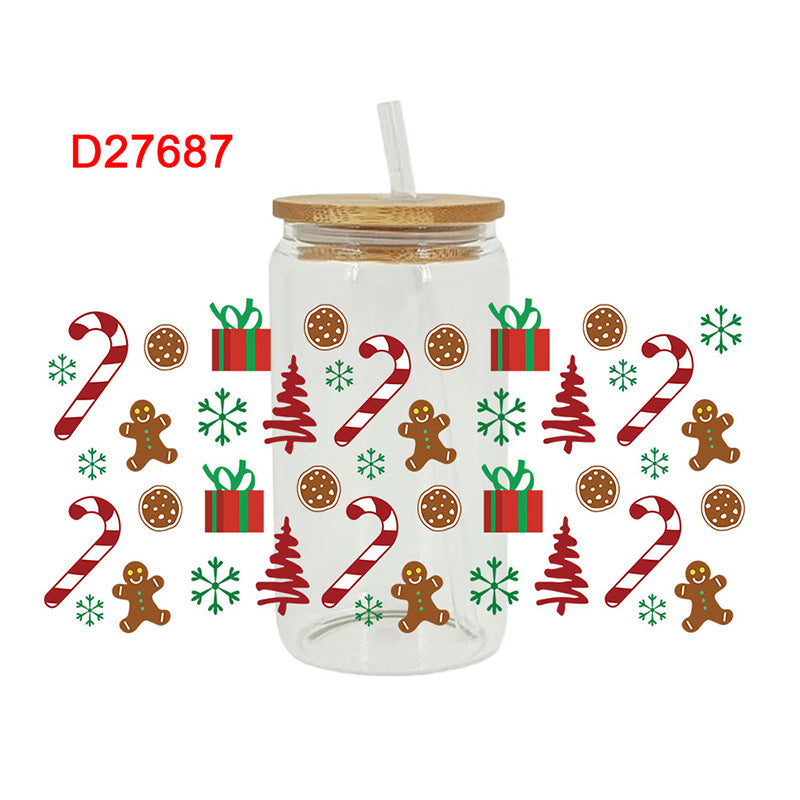 Wholesale Paste Glass Crystal Label 16oz Cup UV DTF Wraps