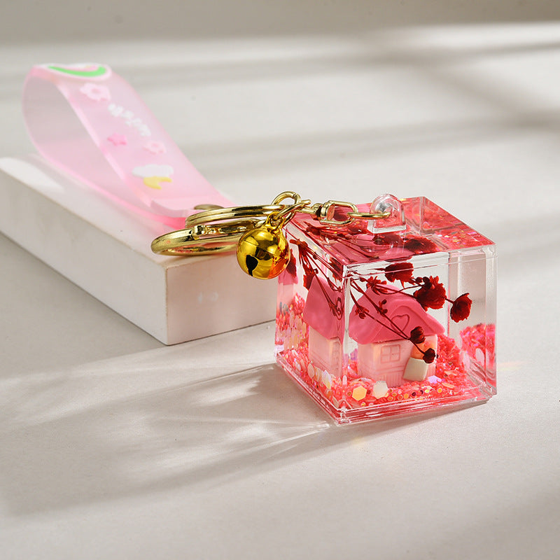 Wholesale Acrylic Cute Oil-Filled Qixi Festival Couple Keychain