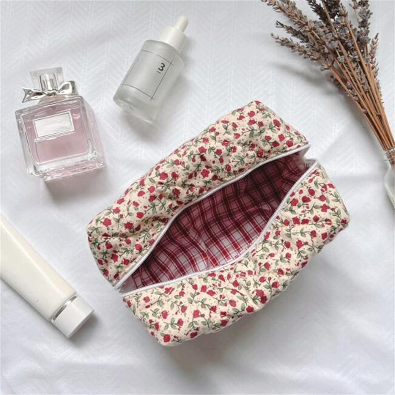 Wholesale Small Clear Portable Zipper Large Capacity Floral Print Storage Bag