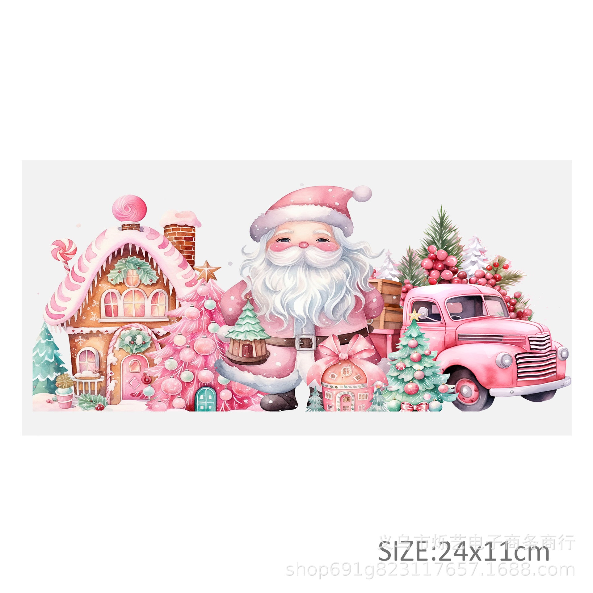 Wholesale Cute Animal Christmas Pink 16oz Cup UV DTF Wraps