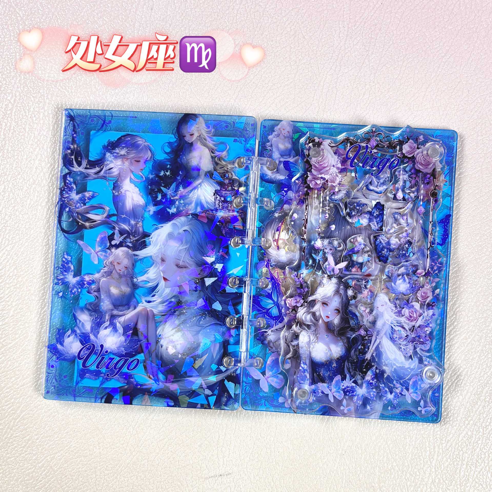 Wholesale Twelve Constellations Acrylic Shaker Book A7 Loose-leaf Notebook